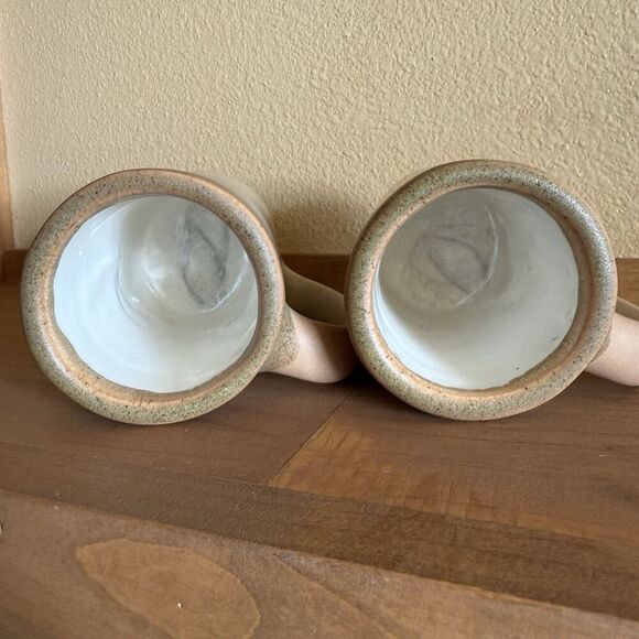 Vintage Rodolfo Padilla Signed Drip Glaze Tall Narrow Ceramic Mugs - Set of 2 - Picture 6 of 11